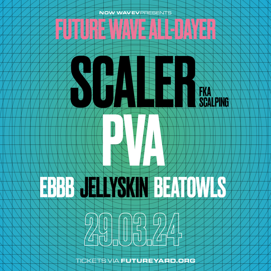 COMING UP... Now Wave and @future_yard host FUTURE WAVE. An all dayer taking place at the brilliant Birkenhead venue on Friday 29th March. FEATURING: @scalerband @pva_are_ok ebbb, @jellyskinband and Beatowls. Tickets still available, secure yours now -> seetickets.com/event/future-w…