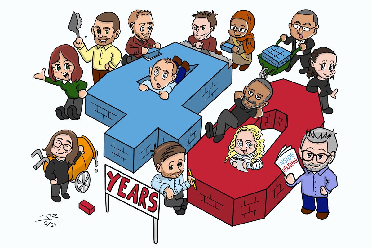 The whole @InsideHousing team has been hard at work building the 40th anniversary issue of the mag, can't wait for you to read it next week! Featuring the cutest illustration by our very own @jamesriding10 - spot your faves!!