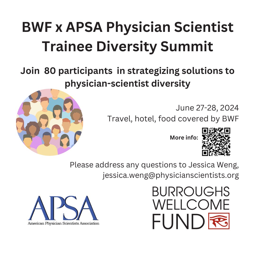 Register for the Diversity Summit hosted by APSA June 27-28 in Raleigh, NC tinyurl.com/APSADivSum. Travel/accommodations supported by @BWFund for the first 80 confirmed participants. @SNMA_MAPS @APAMSA @LMSANational @AABlackPS @NMRNET @AMSANational, @AMWADoctors @MSPA_National