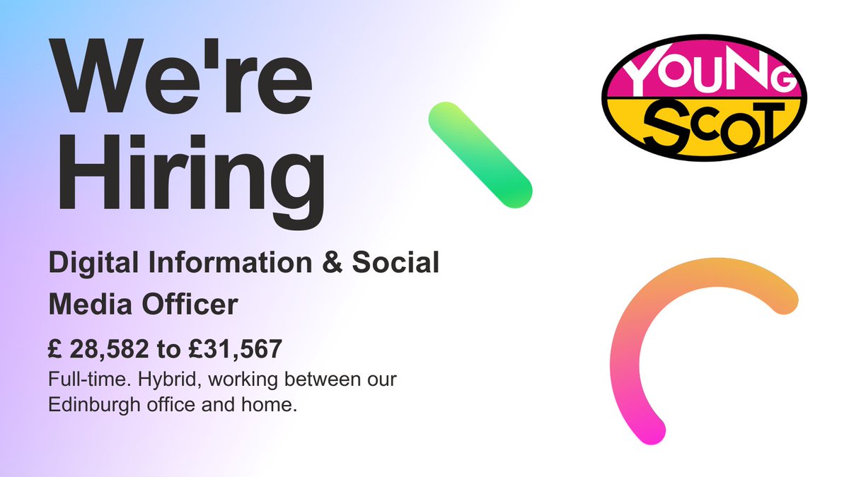 📢 📢 We're recruiting! Are you looking to join an innovative & friendly team? Are you passionate about supporting young people to thrive? 📝 We're looking for a Management Accountant & a new Digital Information & Social Media Officer! Find out more 👇 youngscot.net/current-vacanc…