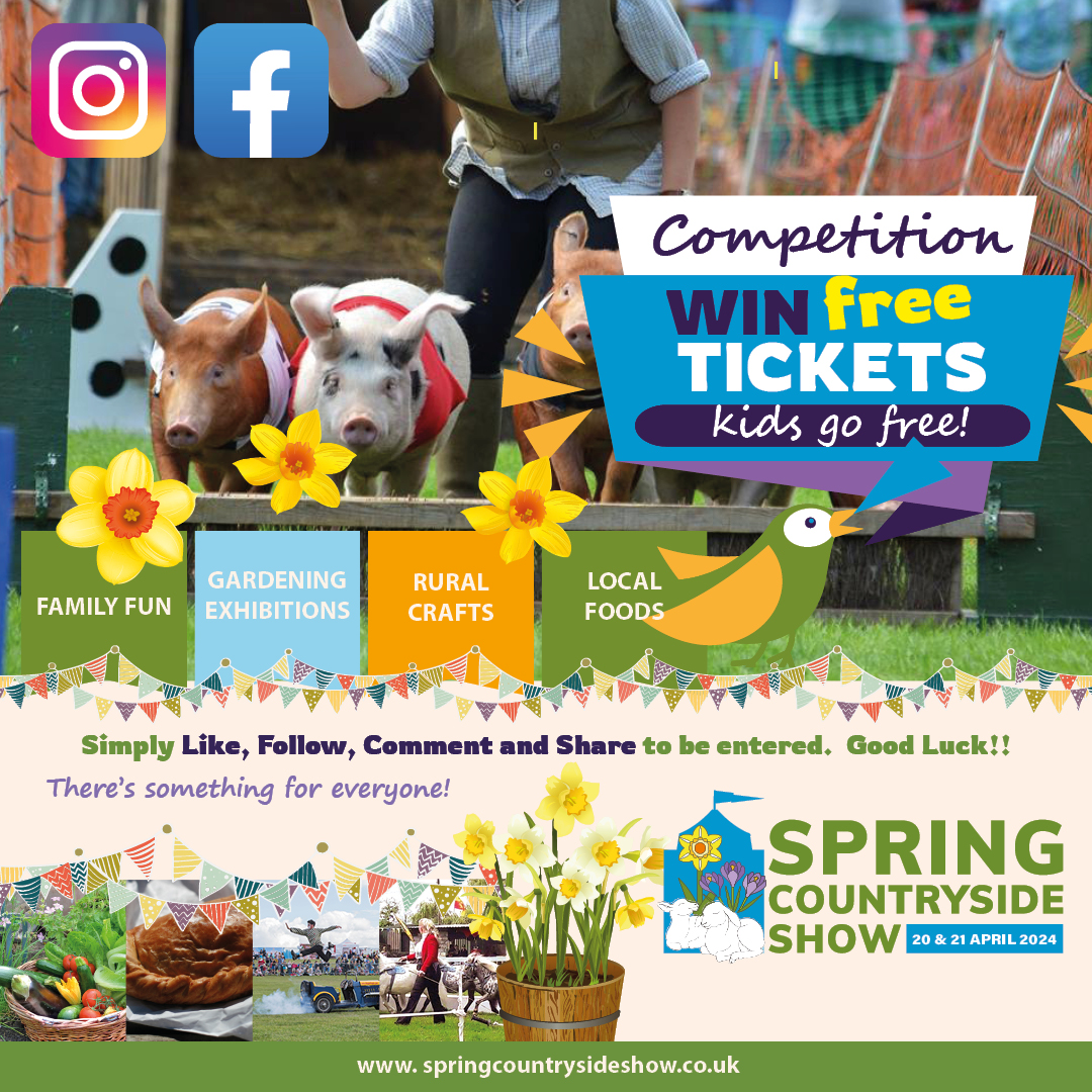 🌷✨ WIN TICKETS! Spring Countryside Show Competition 🎉🌿 Excited about a weekend full of countryside wonders? We’re giving away 2 adult weekend tickets to the #SpringCountrysideShow ! Find the pinned post on our Facebook page to enter: tinyurl.com/6udd97ek #WinTickets