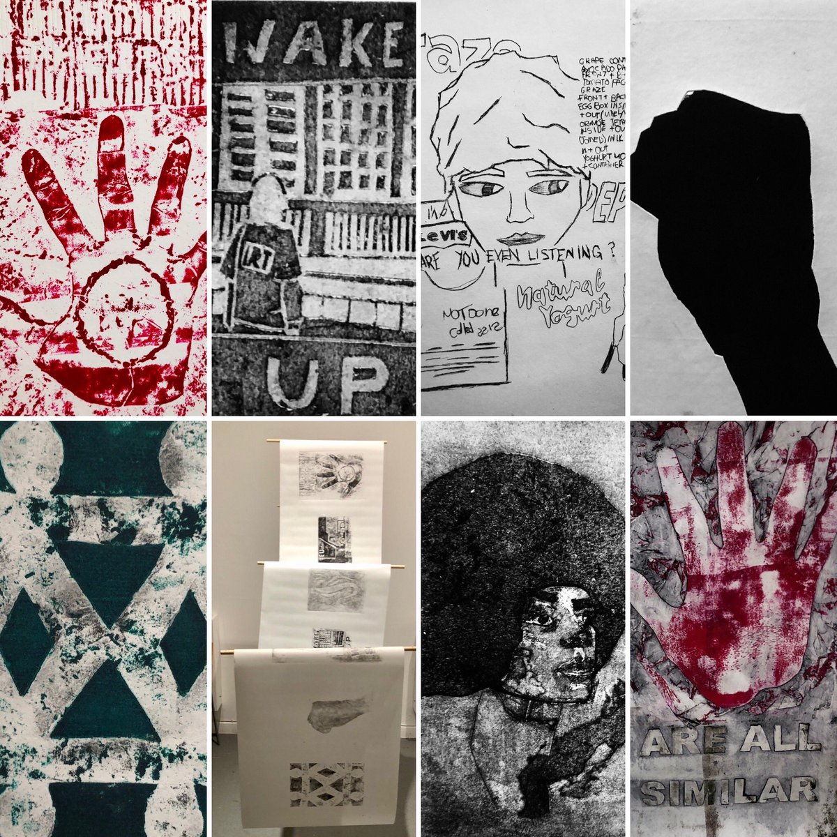 Here is some of the work on display @ikongallery by Ikon youth program, who artist Taiba Akhtar and I have had the pleasure working with since January, they have created an exhibition of work inspired by the theme Protest, it’s on display in the events room until sun 24th March