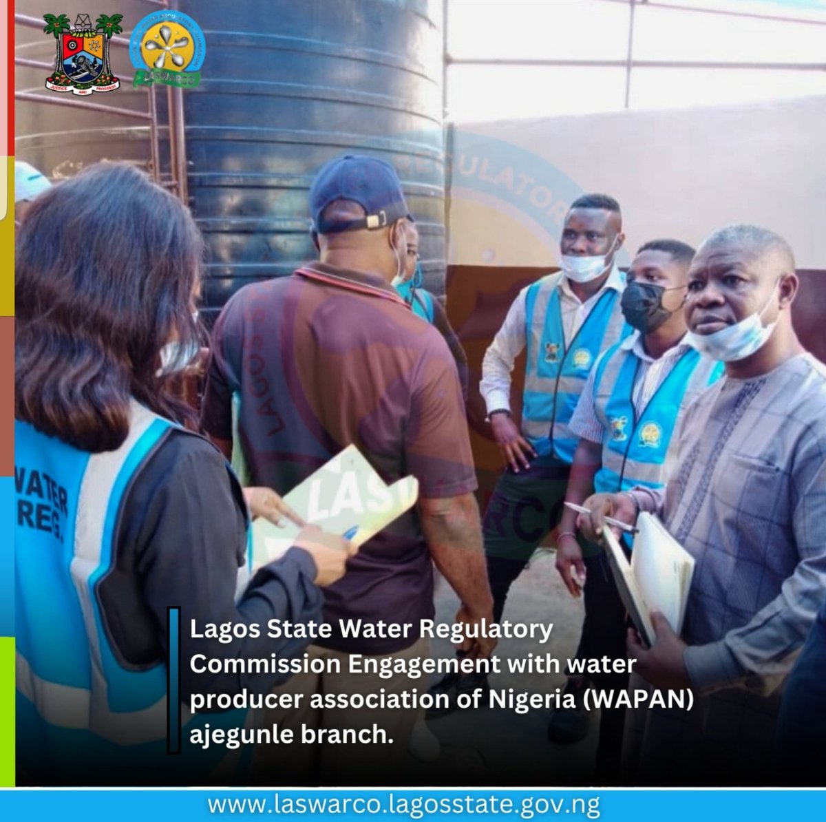 LASWARCO's tweet photo. Lagos State Water Regulatory Commission Engagement with Water producer association of Nigeria (WAPAN) Ajegunle Branch!

#GreaterLagosRising #Wapan #Ajegunle #laswarco #liwac #regulateyourwater #healthywater #sanwoolu @tokunbo_wahab
@followlasg @lswmomedia @jidesanwoolu https://t.co/C8YxTRyvt0