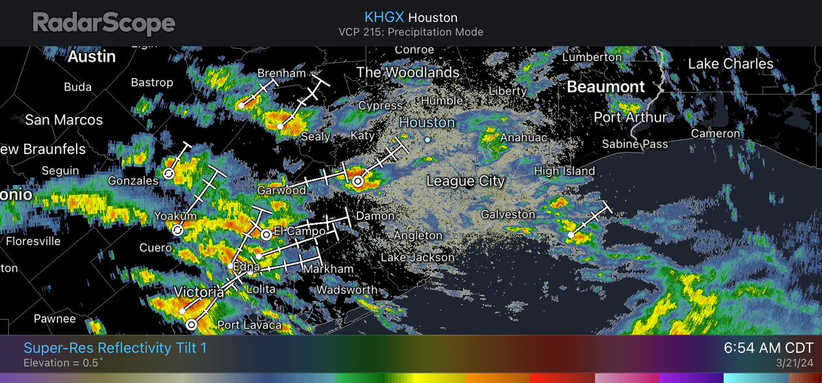 Houston faces a day of unsettled weather, with the threat of heavy rain and hail, before a largely unbroken string of partly to mostly sunny, spring-like days with highs in the 70s. Saturday looks especially nice for outdoor activities. spacecityweather.com/storms-moving-…