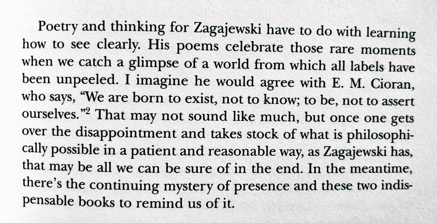 “Poetry and thinking for Zagajewski have to do with learning how to see clearly. His poems celebrate those rare moments when we catch a glimpse of a world from which all labels have been unpeeled.” - Charles Simic For the anniversary of Adam Zagajewski’s death 🖤