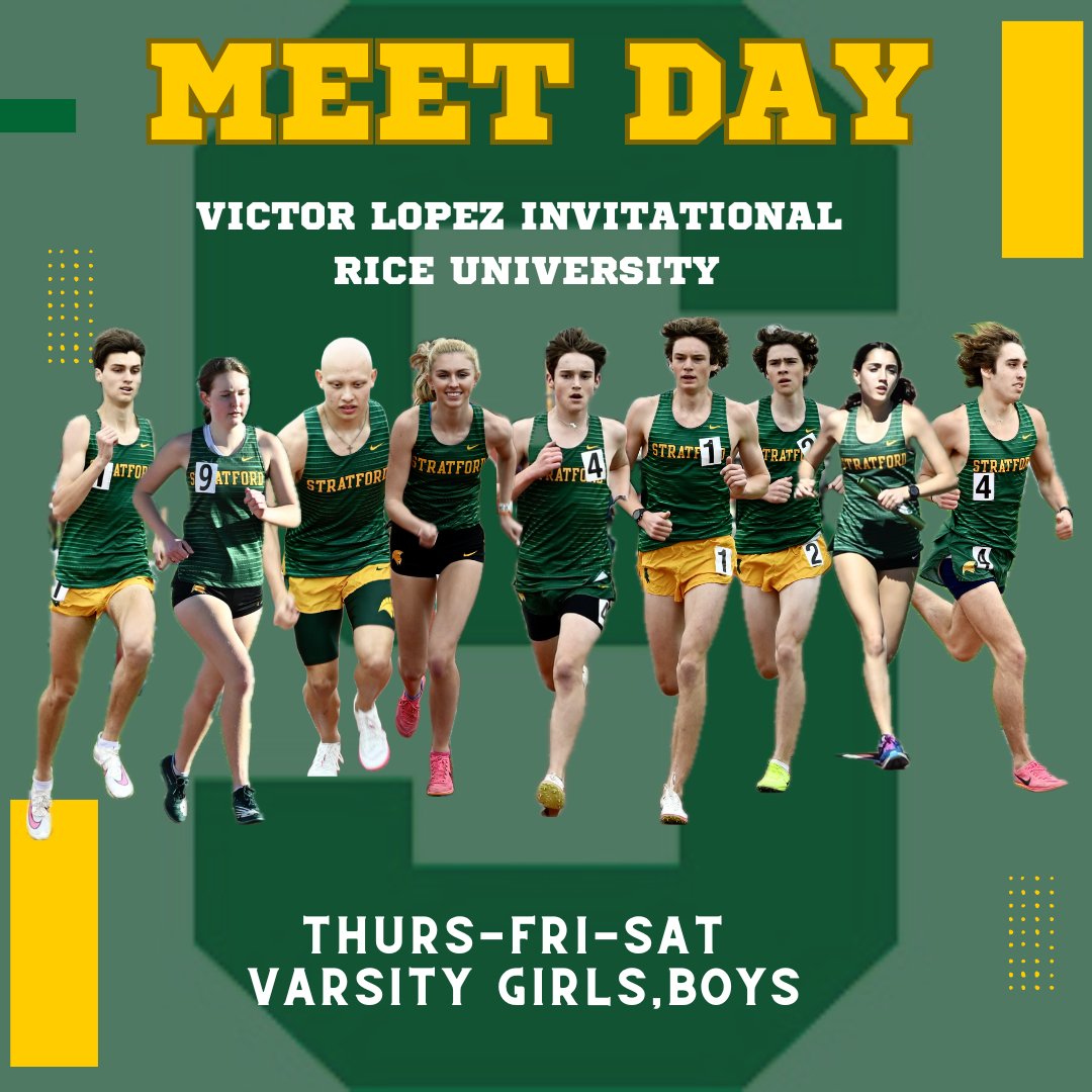 We have a big weekend ahead, starting this evening at Rice University.  High School and College T&amp;F competition over three days at the Wendel D. Ley Track and Holloway Field.   Let's go Spartans!
live.flashresultstexas.com/meets/29818

<a href="/77079Athletics/">Stratford High School Athletics</a> 
<a href="/SHS_BoosterClub/">Stratford Booster</a>