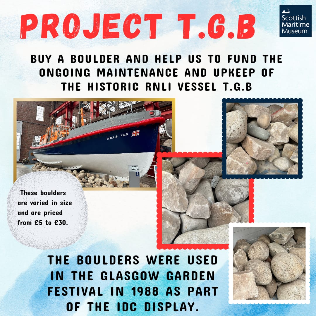 𝗕𝗢𝗨𝗟𝗗𝗘𝗥𝗦 𝗙𝗢𝗥 𝗦𝗔𝗟𝗘! Help us fund the maintenance of T.G.B by purchasing a rock or boulder from the display. The boulders were used in the Glasgow Garden Festival in 1988, as a part of the IDC display. Free Delivery within Ayrshire #RNLILifeboats