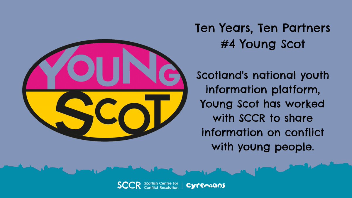 Ten years, ten partners - today we're flagging up work we've done with @YoungScot. Our mission is to reduce numbers of young people who have become homeless because of relationship breakdown, and so Young Scot has helped get out the message about conflict resolution to YP. 1/3