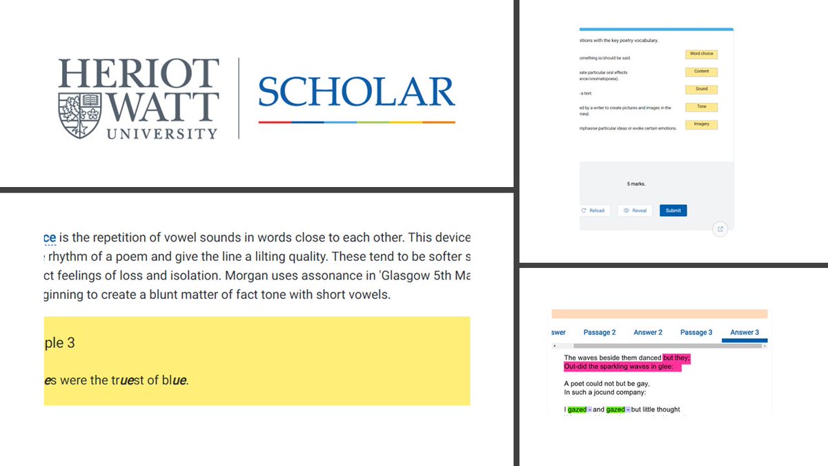💭What is assonance? 🤔 Why do poets use enjambment? ✍️Why do some poets use the sonnet form? Scholar can help learners find the answers to all of these questions and more. scholar.hw.ac.uk #WorldPoetryDay2024 #OnlineLearningforScotland
