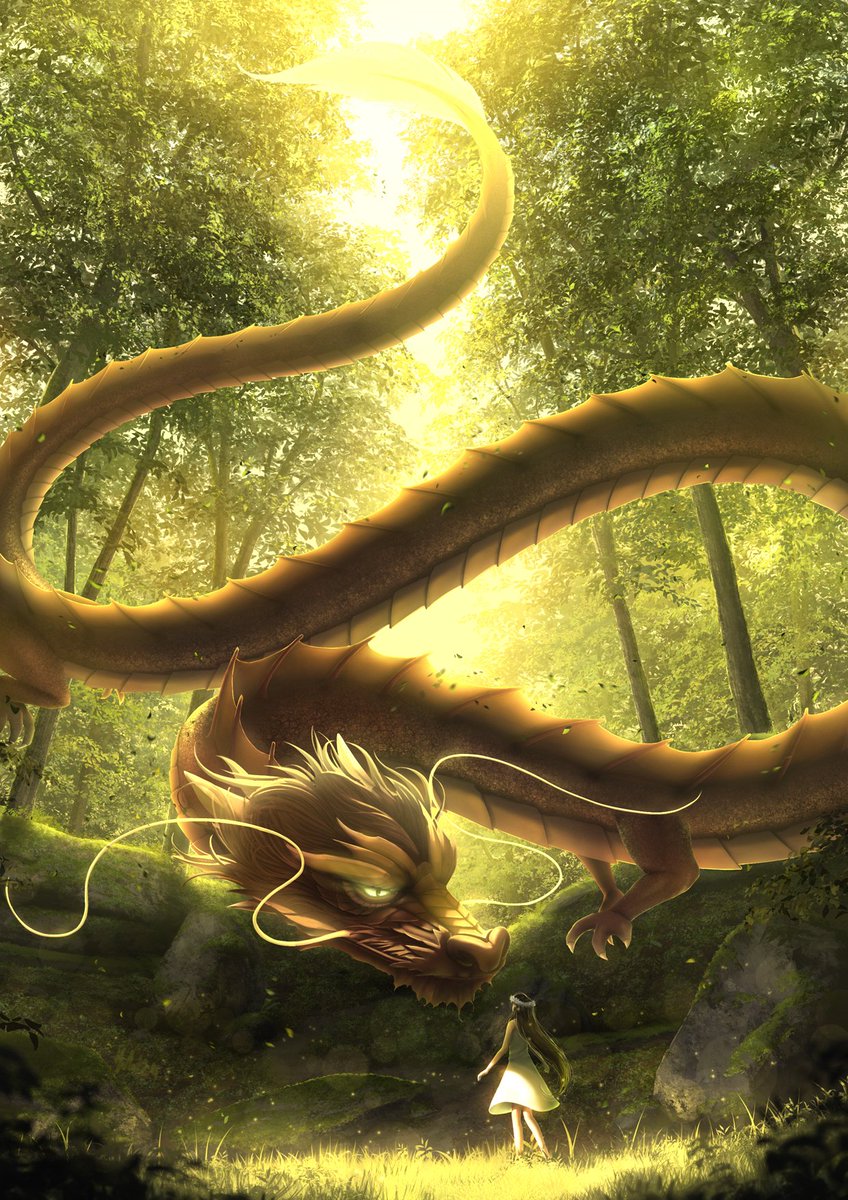 Wanted to doodle more creatures and it turned out okay-ish, but you have to start from somewhere, right?

A small side-note : I'll be traveling to Asia (VN/JP/HK) for the next four weeks to gather impressions! Looking forward to it!

#drawing #digitalart #dragon #Scenery #forest