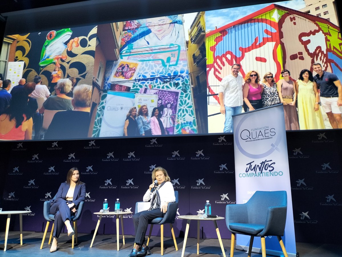 FQuaes's tweet photo. @CaixaForum @LDomingoPardo @GVAsanitat @UPV @UV_EG @CNIOStopCancer @ILUSTRESignoran @MovistarPlus 🗣️ Ana María Ruiz, presidenta de @afavalencia, nos presenta #RecordARTE, la iniciativa que saca el #alzhéimer a la calle para sensibilizar sobre esta enfermedad a través del arte urbano. Un proyecto de @afavalencia y la Cátedra QUAES-@UPV
#AniversarioQUAES #JuntosCompartiendo https://t.co/CUt9tmv6S1