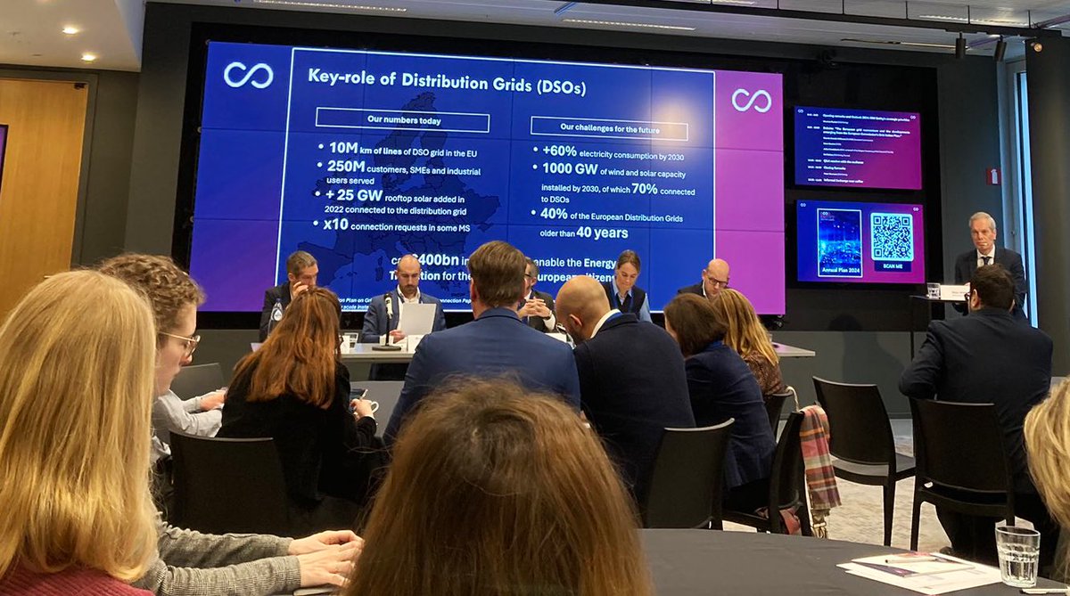 At @DSOEntity_eu event “Strategic priorities 2024” President Ranieri recalled that #distribution #grids are finally on top of agenda In 2030 we will reach 1000GW capa. of RES in the EU➡️70% connected to DSOs ✅To take up this challenge @enedis supports a Power infrastructure Deal