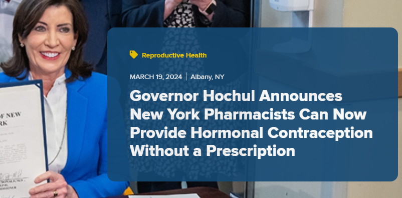 New York State joins other states in increasing access to birth control. -Can now access hormonal birth control - pills, patches and rings by visiting a pharmacist -Insurance coverage applies #ReproRights #birthcontrol #WomenEmpowerment