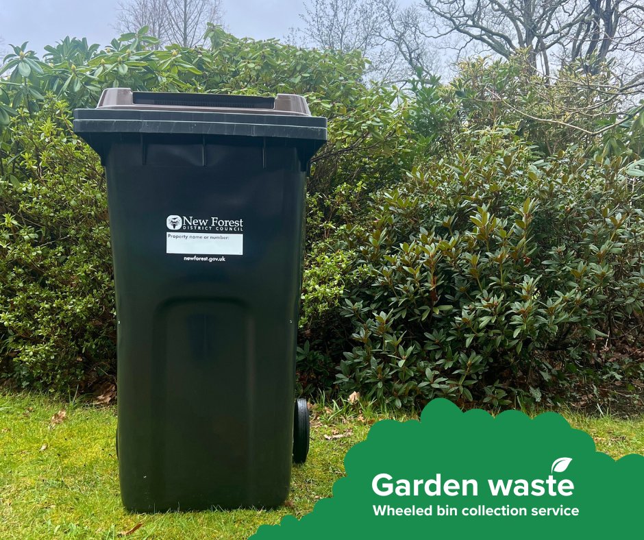 Our new garden waste collection service starts soon. From 1 April 2024, we will only collect garden waste using wheeled bins, instead of the bags we use now. Find out more at newforest.gov.uk/gardenwaste