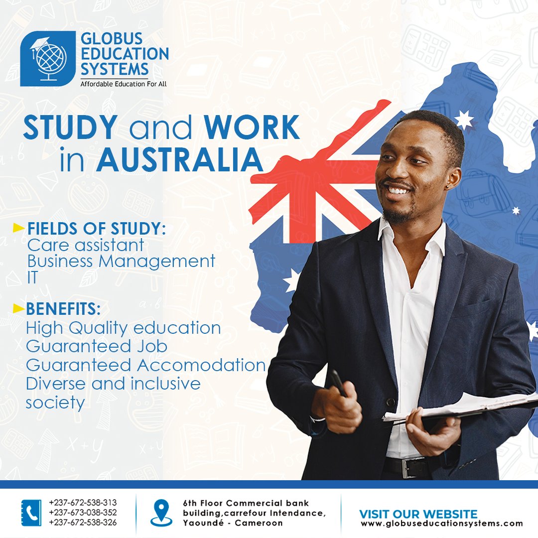 Unlock the opportunities of study and work in Australia with Globus Education Systems.
#StudyAbroad #WorkInAustralia #GlobusEduSystems