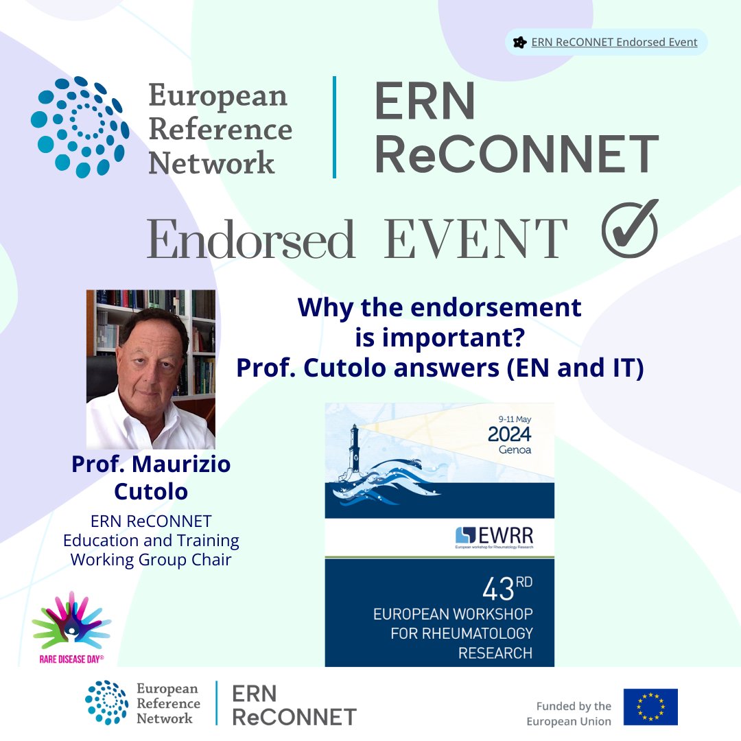 ✅ NEW @ern_reconnet endorsed event:#EWRR 🤔Why it is important? Prof. Cutolo @SanMartino_Ge shared with us his opinion and presents the #workshop 🎞️Videos were kindly recorded in EN n IT to tackle the language barrier issue n try to be more inclusive! 🔗bit.ly/4chMIsd