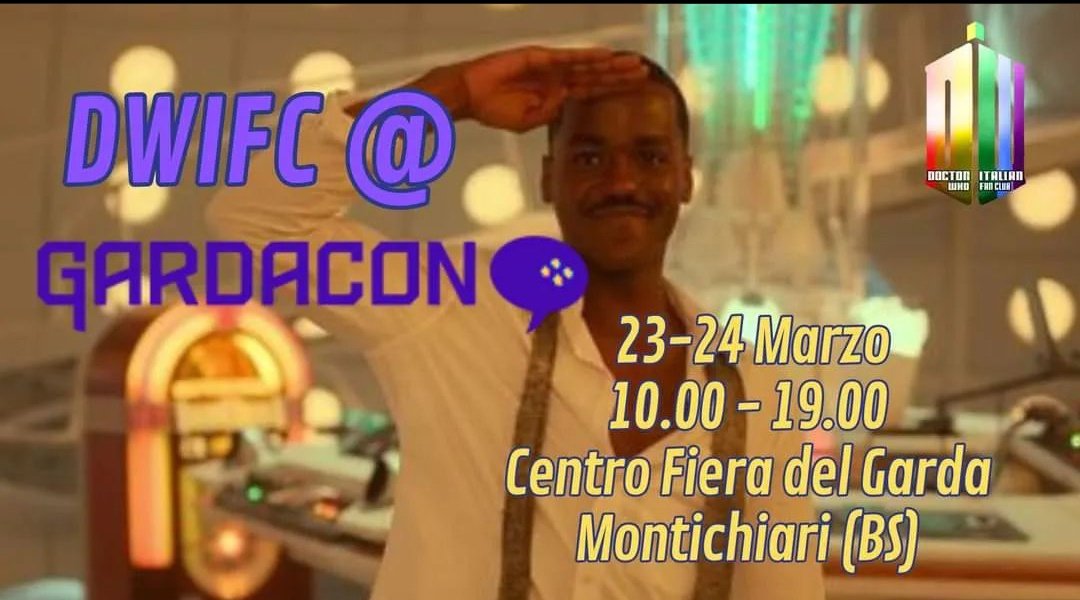 Ding Dong Ding Dong salve Whovians! 

questo weekend ci trovate a ✨GARDACON✨
Dove? Centro Fiera del Garda, Montichiari (BS)
Quando? 23-24 marzo, dalle 10 alle 19

Passate numerosi💙