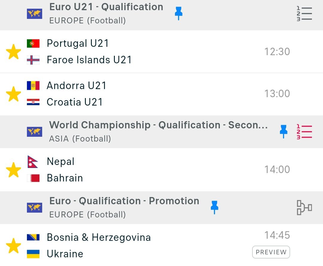 #EUROU21 🇪🇺

⚽️🇪🇺 PORTUGAL U21 (OVER 4) 2u 

⚽️🇪🇺 CROATIA U21 (OVER 3) 2u 

#ASIAWORLDCUPQUALIFIERS 🇪🇺

⚽️🇪🇺 BAHRAIN (-3.5) 2u 

#EUROQUALIFIERS 🇪🇺

⚽️🇪🇺 UKRAINE (1H TT OVER 0.5 +115) 2u

⚽️🇪🇺 UKRAINE (1H OVER 1 / +130) 2u 

#GamblingX #Gamblingtwitter #Soccerpicks