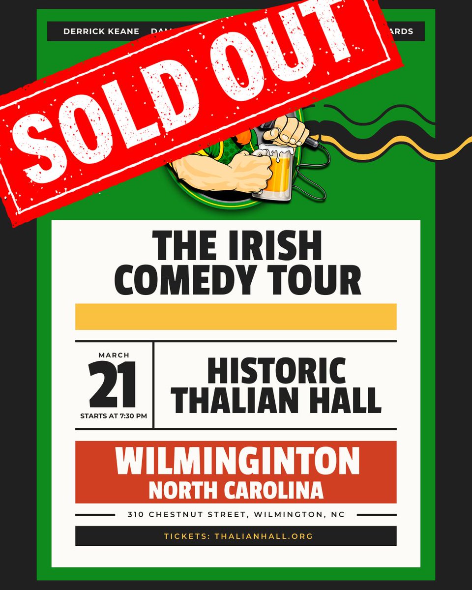 SOLD OUT in Wilmington, NC tonight at Thalian Hall. Can't wait to see everyone there!