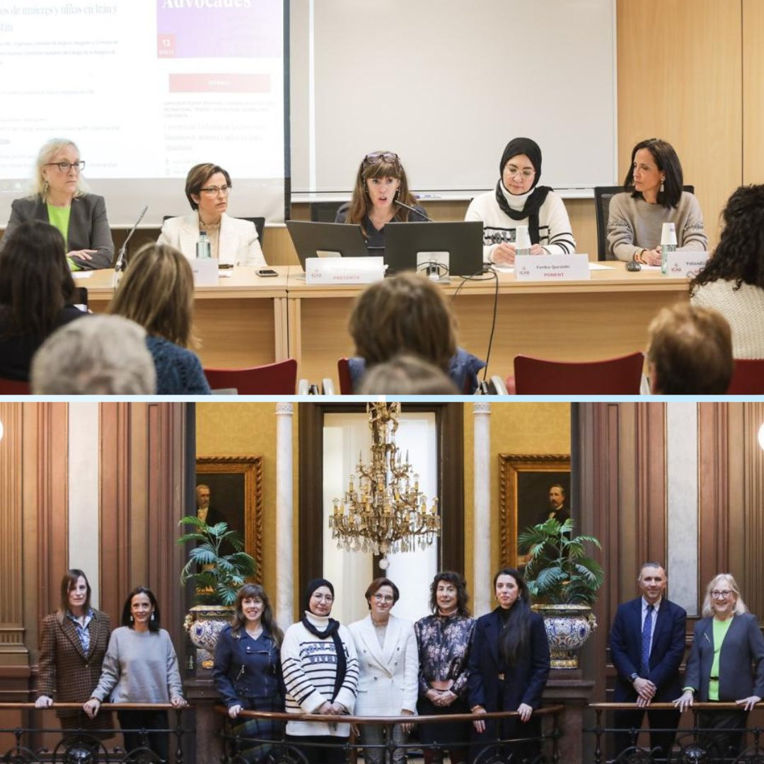 Agradecemos <a href="/OlgaArderiu/">Olga Arderiu</a>, presidenta de <a href="/CDonesAdvocades/">Com Dones Advocades</a>, <a href="/ANUE_ONU/">ANUE Naciones Unidas</a>; <a href="/EPascualLagunas/">Eulàlia Pascual</a>  anfitrionas de la conferencia Violación de los derechos humanos de la mujeres y niños en Irán y Afganistán. 
Difundir  y apoyarlas desde la distancia es una forma de contribuir en su defensa.