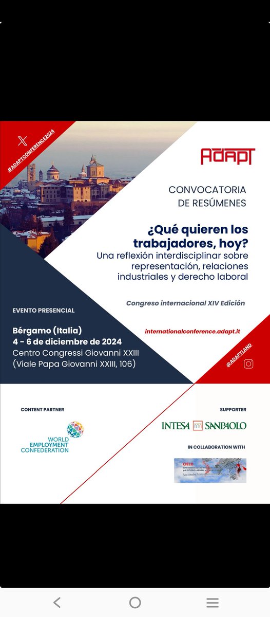 ¿Qué quieren los trabajadores hoy? XIV Congreso Internacional Bérgamo, 4-6 diciembre de 2024. Más información 👇
mailchi.mp/cielolaboral/q…
