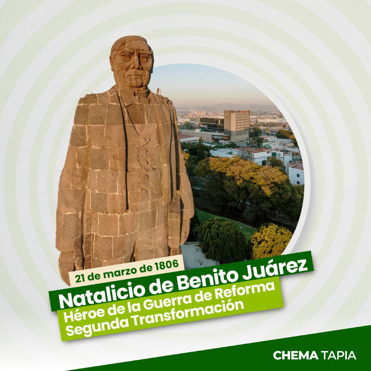 CHEMATAPIA's tweet photo. #Juárez es uno de los presidentes que más ha inspirado al movimiento de la #CuartaTransformación; hoy le rendimos tributo en el aniversario de su nacimiento. Un mexicano sin el que nuestro país no sería el mismo. #Querétaro #Reforma #GuerraDeReforma #LeyesDeReforma https://t.co/JsskIMVwu6