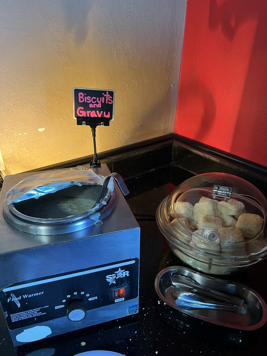 AuburnMemes's tweet photo. Didn’t expect this in Washington 

The biscuits are Hawaiian rolls, and the gravy tastes a little too healthy 

But we’ll take what we can get https://t.co/sWnrDO3Nve