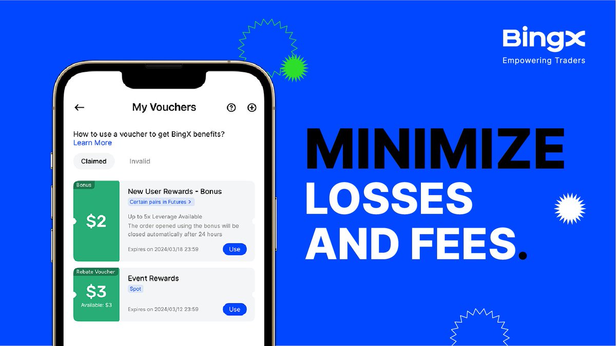 BingXOfficial's tweet photo. Offset some of your trading losses and fees with our vouchers:

✅ BingX Bonus
✅ Trial Fund
✅ Rebate Voucher
✅ Copy Trading Subsidy Voucher

Get started today:
https://t.co/FPytzt4w0E

#DownloadBingX https://t.co/ebOTQNaRSQ