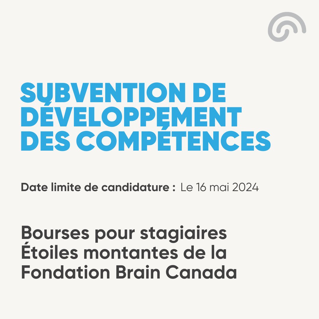 BrainCanada's tweet photo. Êtes-vous prêts à #rayonner? Les candidatures aux Bourses pour stagiaires Étoiles montantes 2024 sont maintenant ouvertes! ⭐ Pour en savoir plus sur les bourses de cette année ➡️https://t.co/sZvbiOA97u https://t.co/Pv5HCHLhPT