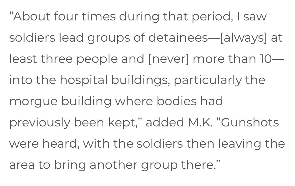 The Israeli military is taking Palestinians in groups of 3-10 people at a time, and executing them, inside of a hospital. 

This is exactly what happened to my grandfather’s family, slaughtered by Polish police collaborating w the Nazis.
euromedmonitor.org/en/article/623…