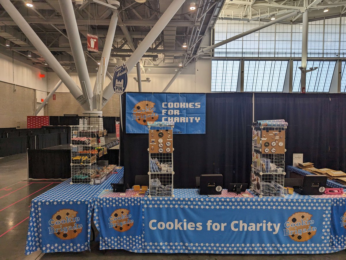 Day one of #PAXEast2024 is upon us, and we're ready to sling cookies all weekend! Come by booth TT05 to try our FIFTEEN flavors of cookies! #PAX #PAXEast #Cookies #CookieBrigade