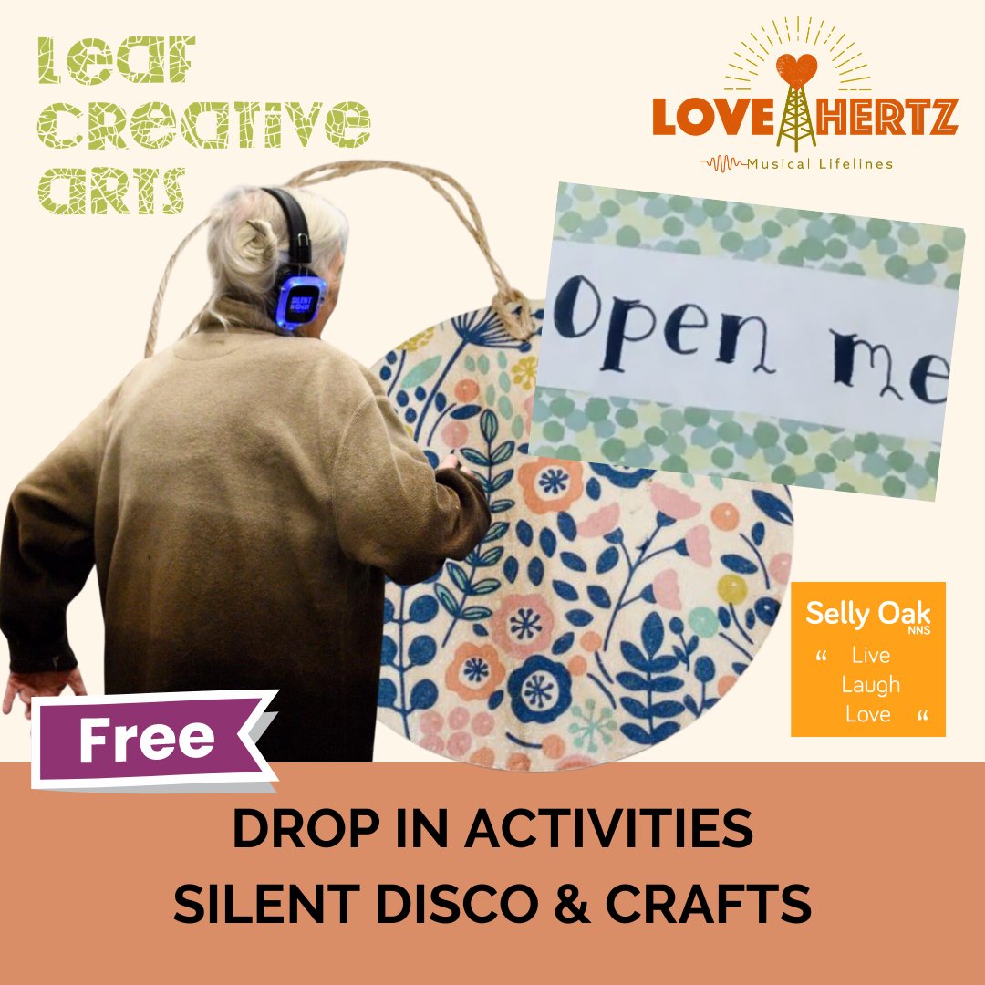 2 DAYS TO GO! Enjoy decorative decoupaging and words of hope message making in the Main Hall 12-4pm with <a href="/LeafCreativeArt/">Leaf Creative Arts</a>. Why not borrow a 'silent disco' headset and see where the music takes you (12-2pm). More details woollymammothstitch.works/crafting-conne… Event funded by <a href="/SellyOakNNS/">Selly Oak Constituency N’hood Network Scheme (NNS)</a>