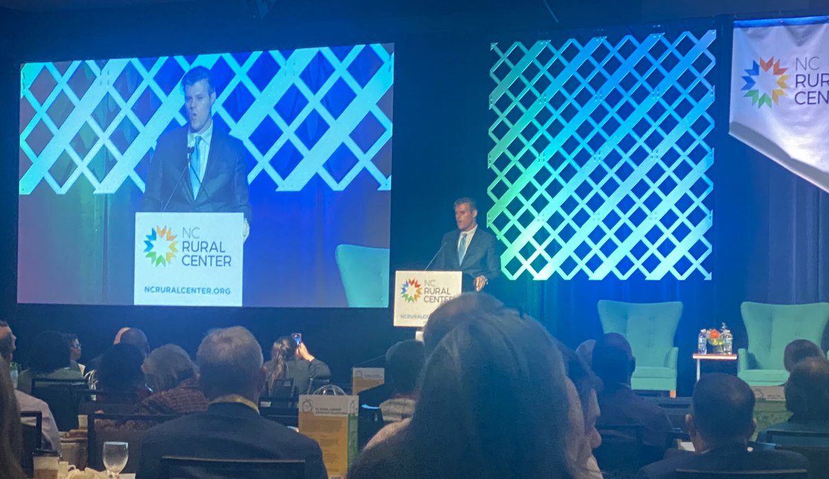 Secretary @ncdhhs @KodyKinsley says 395K ppl now covered by Medicaid expansion. Rural counties lead enrollment as % of population. #1 county Robeson. $8+ billion annual econ impact. This is “game changer” for NC. 80% of what drives health are social determinants. #RuralSummit2024