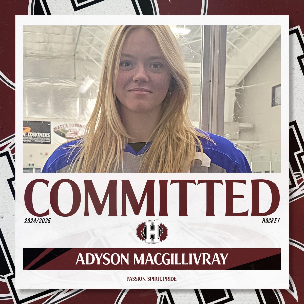 Join us in welcoming Adyson MacGillivray to the Hurricanes for 2024! 👋

Sport: Hockey
Height: 5'6"
Position: Forward
Lockview High School
Fall River, Nova Scotia

#PassionSpiritPride