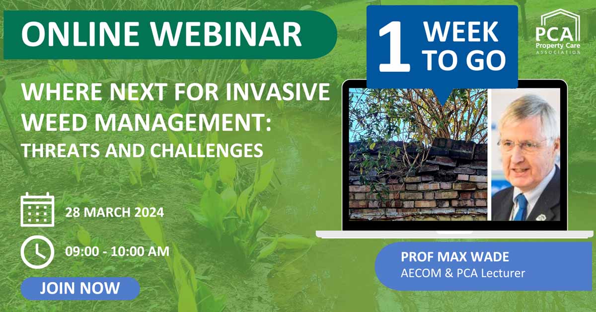 One week to go until our live webinar 💻! Prof Max Wade will be exploring invasive plants beyond #JapaneseKnotweed and address potential challenges posed by others. To find out more and register, click here 🌿 👉 property-care.org/events-webinar… #invasiveweeds #plantmanagement