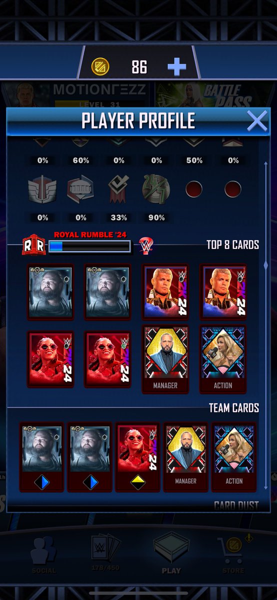Looking for a team for my main and possibly my back up if able #WWESuperCard