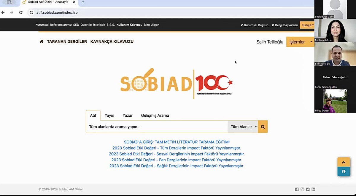IndexSobiad's tweet photo. Sobiad’a Giriş: Tam Metin Literatür Tarama Eğitiminde davetimizi kabul eden değerli konuğumuz Doç. Dr. Salih Tellioğlu başta olmak üzere katılım sağlayan herkese çok teşekkür ederiz.
#atıf #index #dizin #eğitim #webinar #library #citiation https://t.co/DTXwMGCGPy