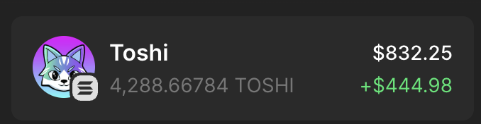 Yennii56's tweet photo. Aight I am in $TOSHI on $SOL it will flip the one on basechain team looks good! 🚀 https://t.co/Z4a6Ep5eb1