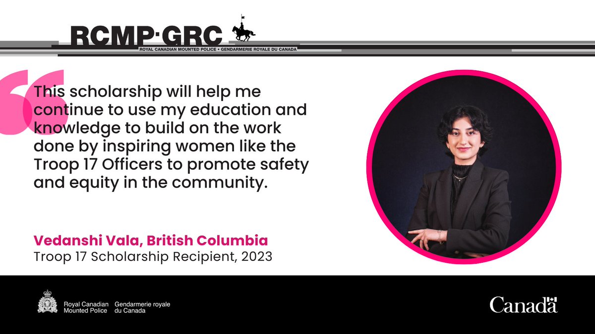Did you know the RCMP has a scholarship for students across Canada? The Troop 17 Scholarship recognizes up to five students each year for their efforts in preventing bullying and harassment in their school or community.

ℹ️ rcmp-grc.gc.ca/en/troop-17-sc…