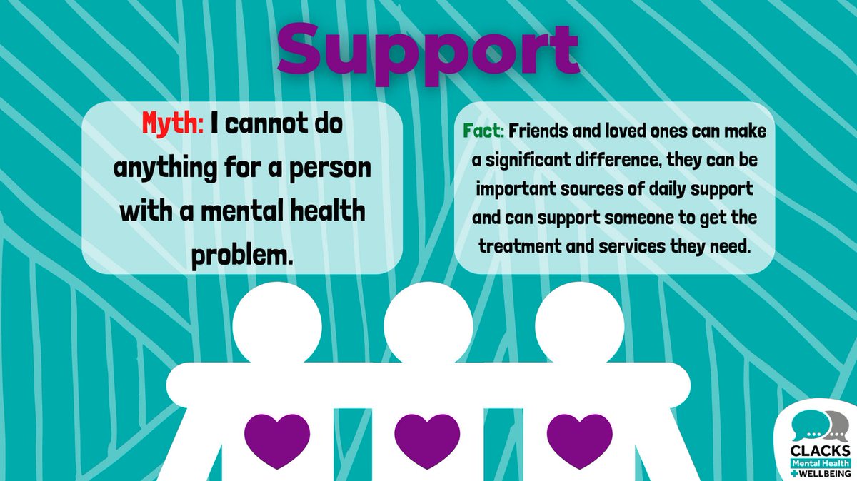 Just being there for someone who is experiencing difficulties with their mental health can be a big support. A simple 'how are you really?' can be all that's needed to start a conversation #MythBustingMarch #MHWBClacks