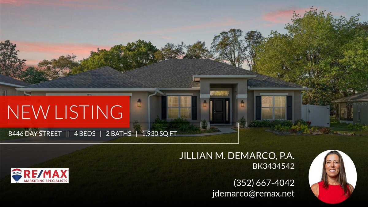 Your home search ends here 🔍! Check out this new 4 bedroom, 2 bathroom listing and give me a call at (352) 667-4042 or send it to anyone you know who might be interested! #HudsonHouseHunting #RealEstateHudson #DreamHome #S... homeforsale.at/8446_DAY_STREE…