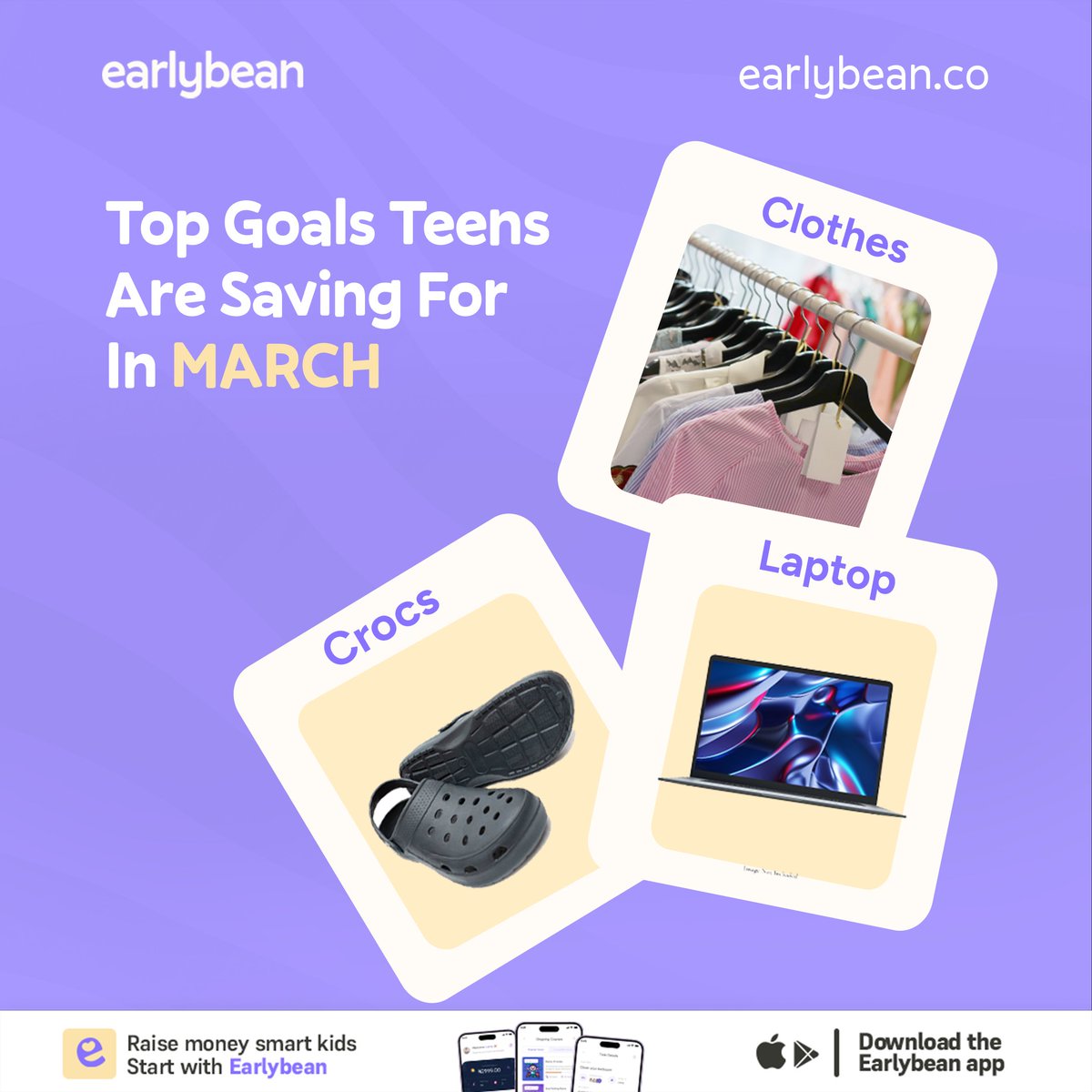 Join other cool teens saving on the Earlybean app 😎.

Tap the link below to get started today: onelink.to/g4awxf

#myearlybean #financialliteracyforkids #moneysmartkids #financialeducation #teens #teenlife #savings #teensgoals