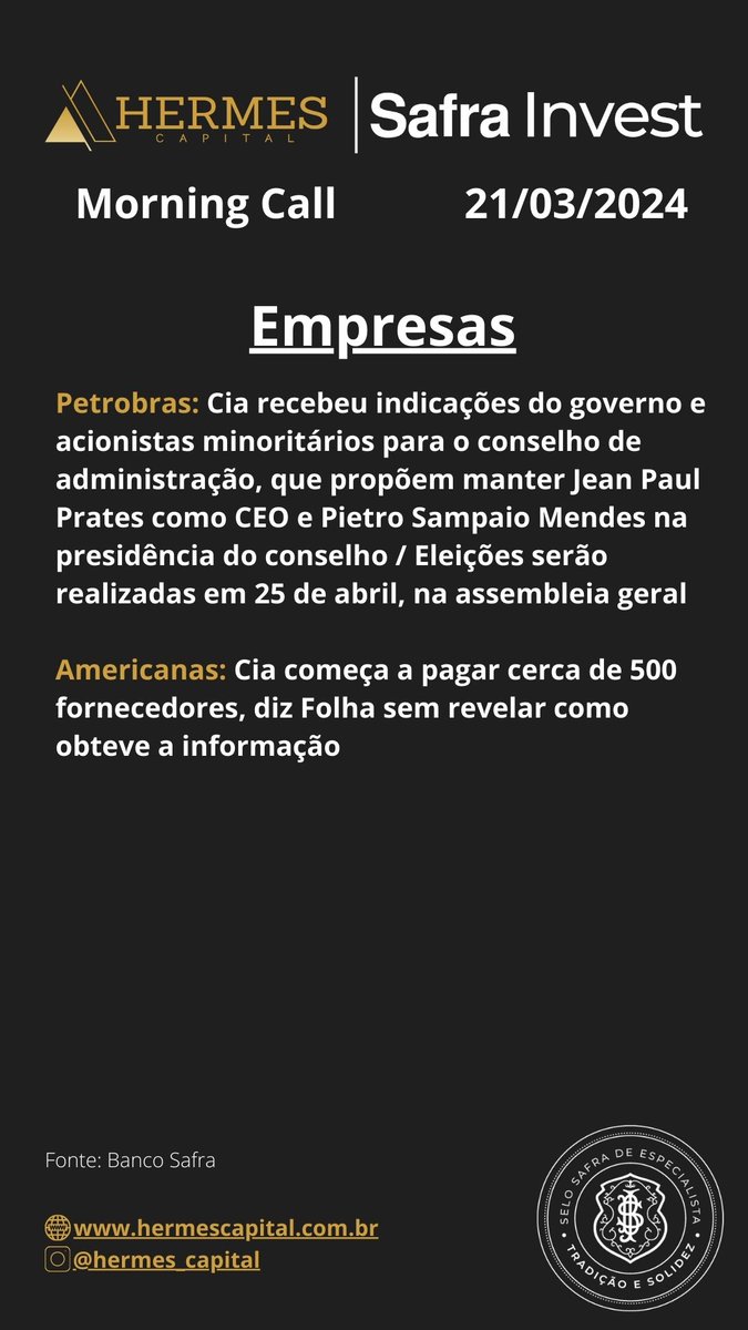 Confira meu artigo mais recente: 
Bom dia Safra – 21/03/24

Copom sinaliza cautela com mais um corte de 0,50 ponto

#investimentos
#empresas
#economia

#dólarhttps://www.linkedin.com/pulse/bom-dia-safra-210324-copom-sinaliza-cautela-com-um-jarzinski-aai-w0uqf via @LinkedIn