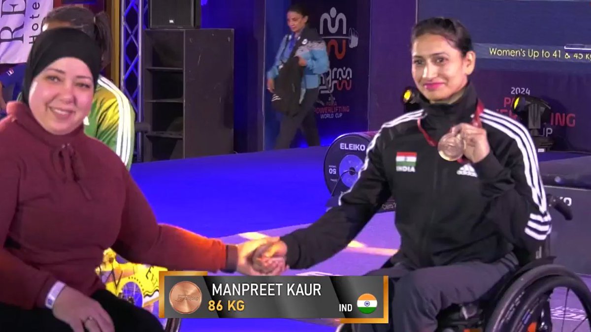 SportsArena1234's tweet photo. 🏋️Sharm El Sheikh Para Powerlifting World Cup🇪🇬

Manpreet Kaur won 🥉in Women's upto 41 kg lifting a Total &amp; Best weight of 86 kg.

Parmjeet Kumar won 🥈in Men's upto 49 kg with a Best lift of 166kg &amp; Total lift of 326 kg https://t.co/rYyadtxGKj