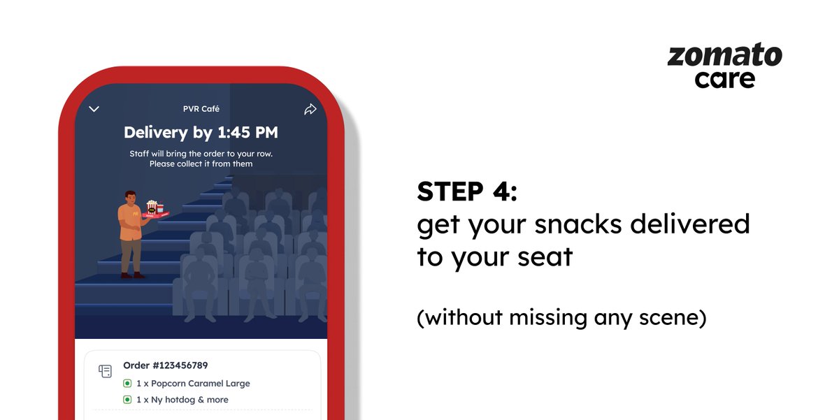 Skip the queue, place your order, and get it delivered to your seat. @PicturesPVR 🤝 @zomato will leave you queue-less! *Available in select theatres in Gurgaon.