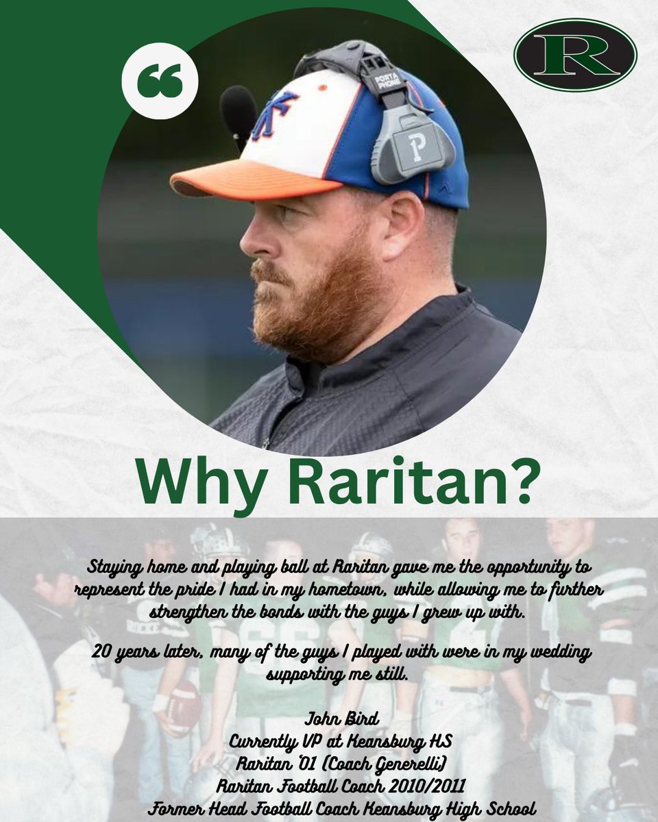 RaritanRocketFB's tweet image. We would like to honor former player/coach @bird0660. We ask John why Raritan? See his answer right here and why coming to Raritan will set you up not for the four years you are here but for the 20-30 years after you graduate!
@RaritanSports @RaritanHigh 

🚀F. A. M. I. L. Y.🚀