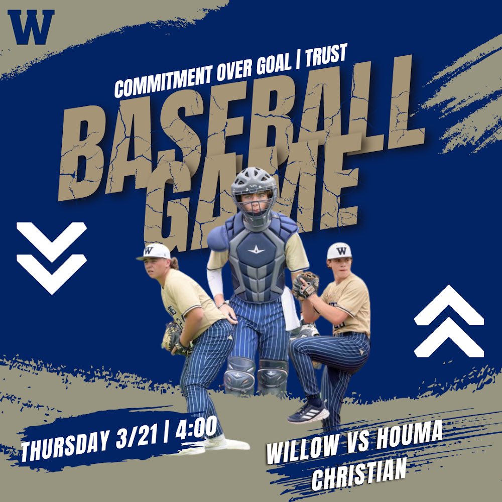 Willow_Baseball's tweet photo. Road trip ready✔️
⚾️GAME DAY
🆚- Houma Christian
📅-3/21/24
📍-Houma Christian
⏰- 4:00PM
#COMMITMENToverGoaL #1-0 https://t.co/P4SP91LKSS