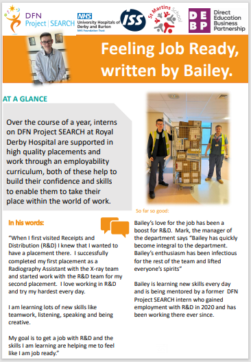 Today we celebrate Bailey, who with the support of his Job Coach and mentors is feeling work ready, he is looking forward to exploring the world or work in the warehouse sector after such a successful experience in Receipts and Distribution @UHDBTrust with @ISS__UK @DirectEBP