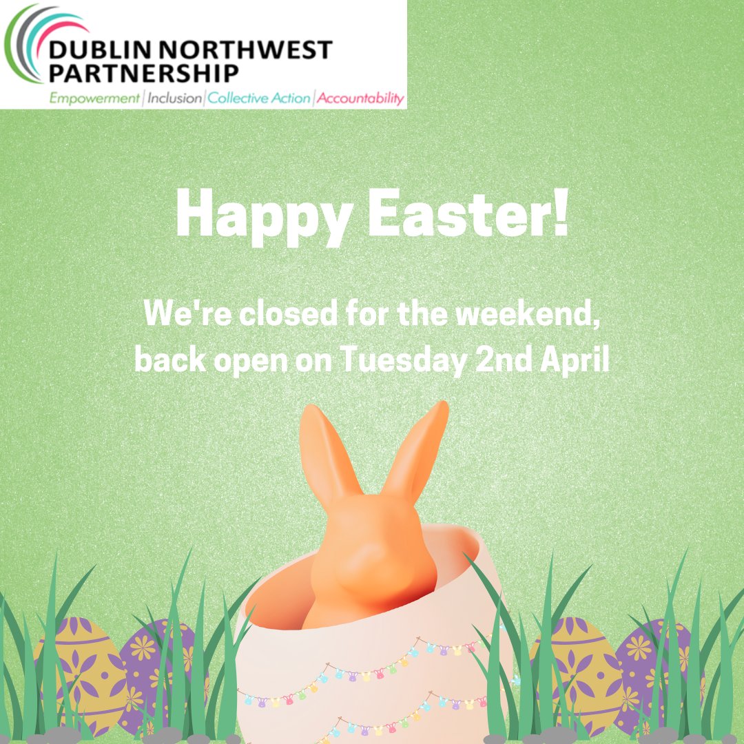 We're closing at lunchtime for the Easter weekend. Hope you have a lovely one, we'll be back in the office on Tuesday. #easter #dublinnorthwest