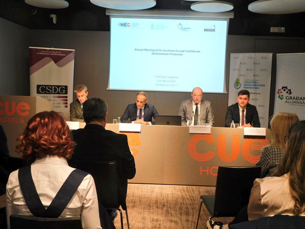EUAmbME's tweet photo. Boosting anti-corruption efforts is essential on 🇲🇪’s 🇪🇺 path. Legal improvements are needed to better protect #whistleblowers 📣 The civil society’s expertise is a valuable asset. Let's foster a culture where transparency thrives and those who speak up are shielded 🗣️🛡️#EUforCG https://t.co/2FWWBnCCF6